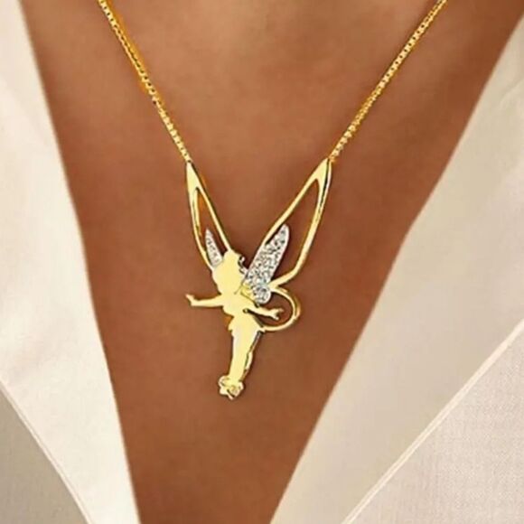 Trendy cartoon rose gold plated angel pendant necklace - Picture 7 of 11